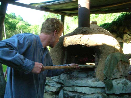 Pizza in the wood-burning brick oven, mmmmmm!